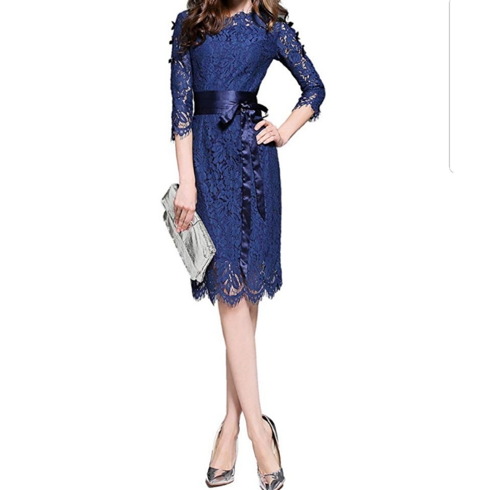 Navy blue lace dress